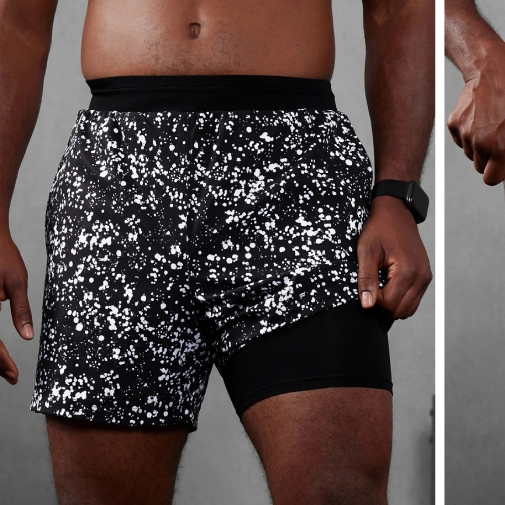 The Fundamental Short II Lined 5in Black Spritz - XXL